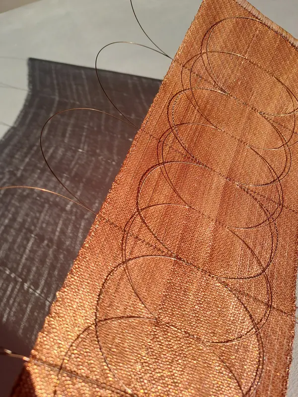 tissage en Coton, Cuivre, Inox